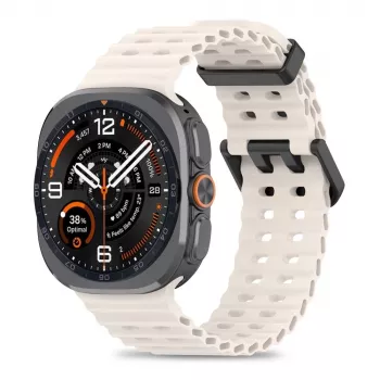 Tech-Protect Iconband Pro Bracelete para Samsung Galaxy Watch Ultra 1/2 47mm Starlight Fluorelastómero Bracelete desportivo