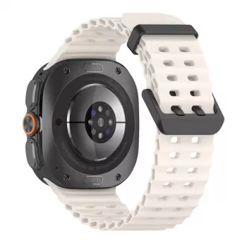 Tech-Protect Iconband Pro Bracelete para Samsung Galaxy Watch Ultra 1/2 47mm Starlight Fluorelastómero Bracelete desportivo