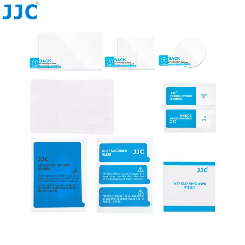 JJC Conjunto de vidro temperado para ecrã e lente para DJI Osmo Action 6 (pack de 3)