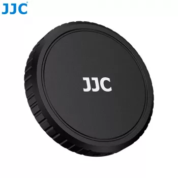 JJC LRR-OA6K2 Conjunto de tampa de objetiva e anéis decorativos para DJI Osmo Action 6 (tampa preta, anéis vermelho e azul)