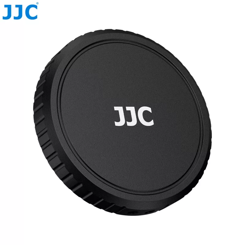JJC LRR-OA6K2 Conjunto de tampa de objetiva e anéis decorativos para DJI Osmo Action 6 (tampa preta, anéis vermelho e azul)