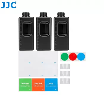 JJC Pack de 3 frascos de armazenamento de produtos químicos HDPE de 1L para fotografia em câmara escura