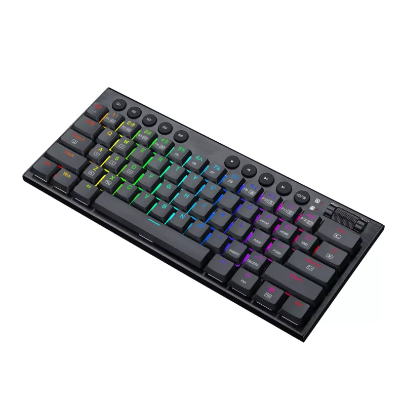 Redragon K632 Horus Mini Teclado mecânico gaming de 61 teclas Low Profile, switch vermelho, RGB, Preto