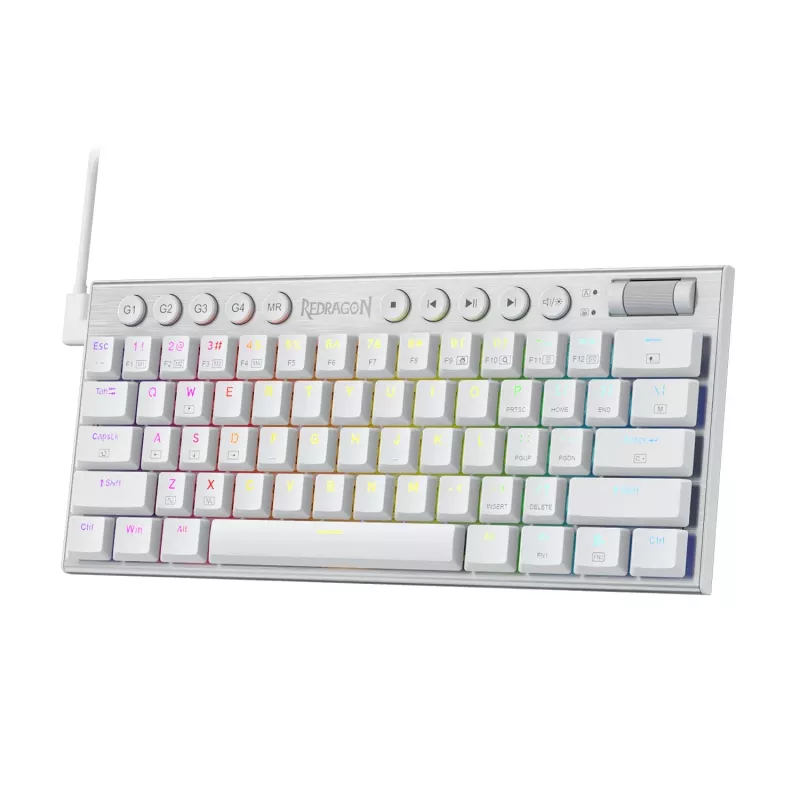 Redragon K632 HORUS Teclado gaming com fio 60% RGB - Branco