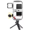 Godox VK1-UC Kit de vlogging com microfone USB-C, luz LED e tripé para smartphones