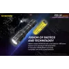 Lanterna tática Nitecore NT-P20I-UV com luz UV, 1800 lúmenes, recarregável USB-C, IP68, preta