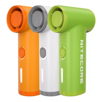 Ventilador portátil Nitecore NEF Nano branco - recarregável USB-C, 3 velocidades, bateria de 2500mAh