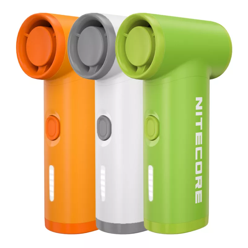Ventilador portátil Nitecore NEF Nano branco - recarregável USB-C, 3 velocidades, bateria de 2500mAh