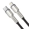 Cabo de carregamento rápido Baseus Cafule USB-C para Lightning PD 20W 0,25 m preto