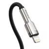 Cabo de carregamento rápido Baseus Cafule USB-C para Lightning PD 20W 0,25 m preto