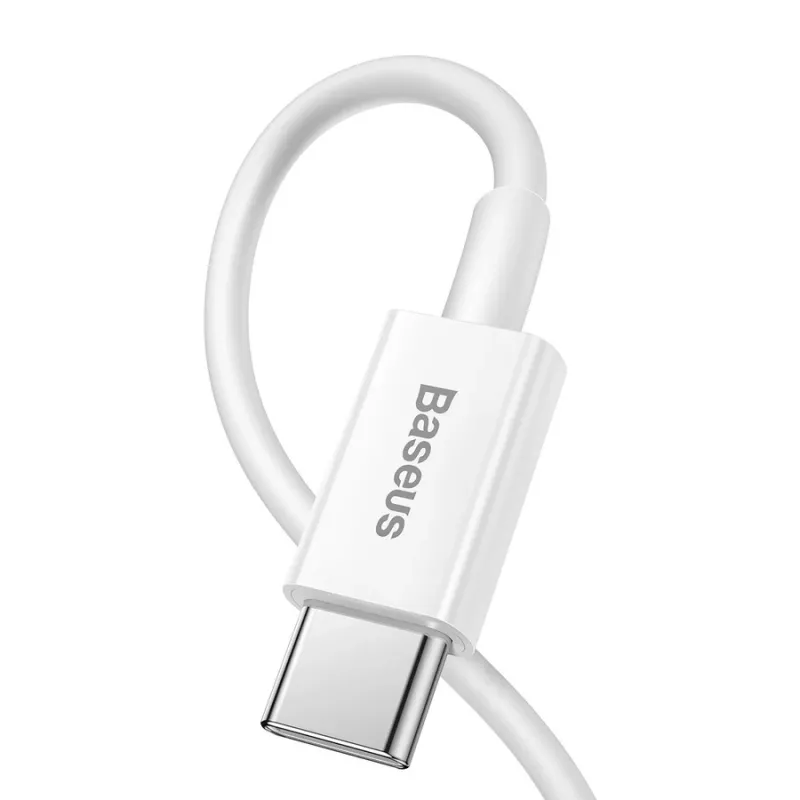 Cabo Baseus Superior Series USB-C para Lightning 0,25 m branco, carregamento rápido PD 20W e sincronização de dados