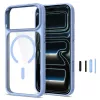 Capa transparente Tech-Protect Magmat MagSafe para iPhone 17 Pro / 18 Pro - moldura azul-clara
