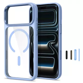 Capa transparente Tech-Protect Magmat MagSafe para iPhone 17 Pro Max / 18 Pro Max - azul-claro/transparente