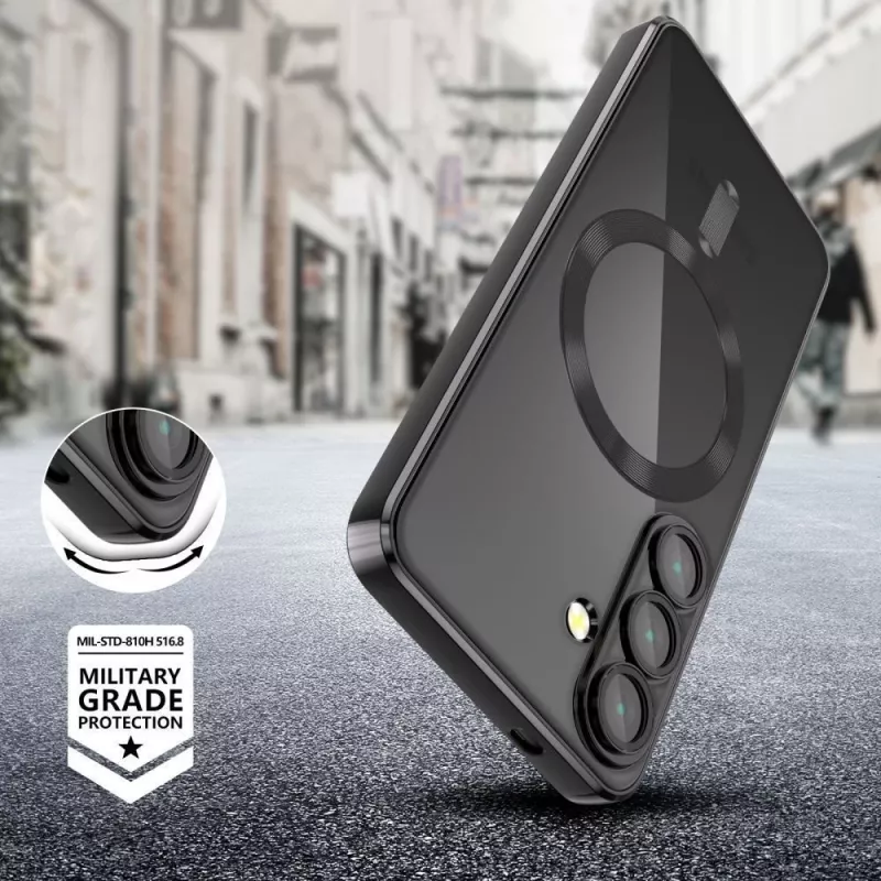 Tech-Protect Magflex Capa MagSafe Galaxy S25 Edge Preto Brilhante