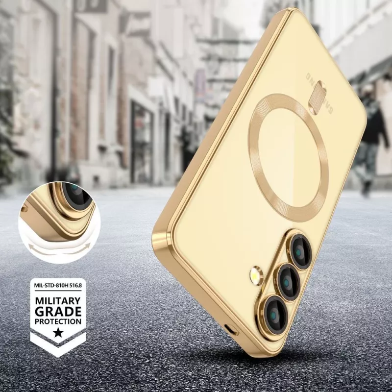 Tech-Protect Magflex Capa MagSafe Samsung Galaxy S25 Edge Dourado Brilhante