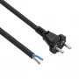 Akyga AK-OT-06S Cabo de Alimentação de Borracha H05RR-F 2 x 1,5 mm², Ficha CEE-7/17 para Extremidade Aberta, 5 m, Preto