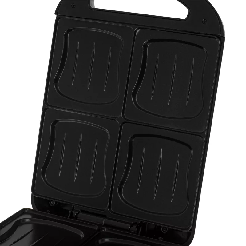 Adler AD 3078 Sanduicheira para 4 Sanduíches, 1800 W, Placas Antiaderentes, Armazenamento Vertical, 2 Luzes de Controlo, Preto (AD 3078)