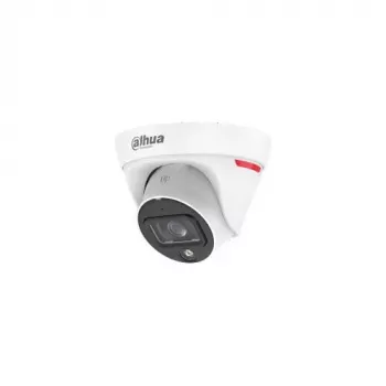 Câmara de rede turret Dahua IPC-HDW1439T1-A-LED-0280B-PRO 4MP Full-Colour Warm LED com microfone incorporado, distância focal fixa de 2,8mm, IP67, PoE
