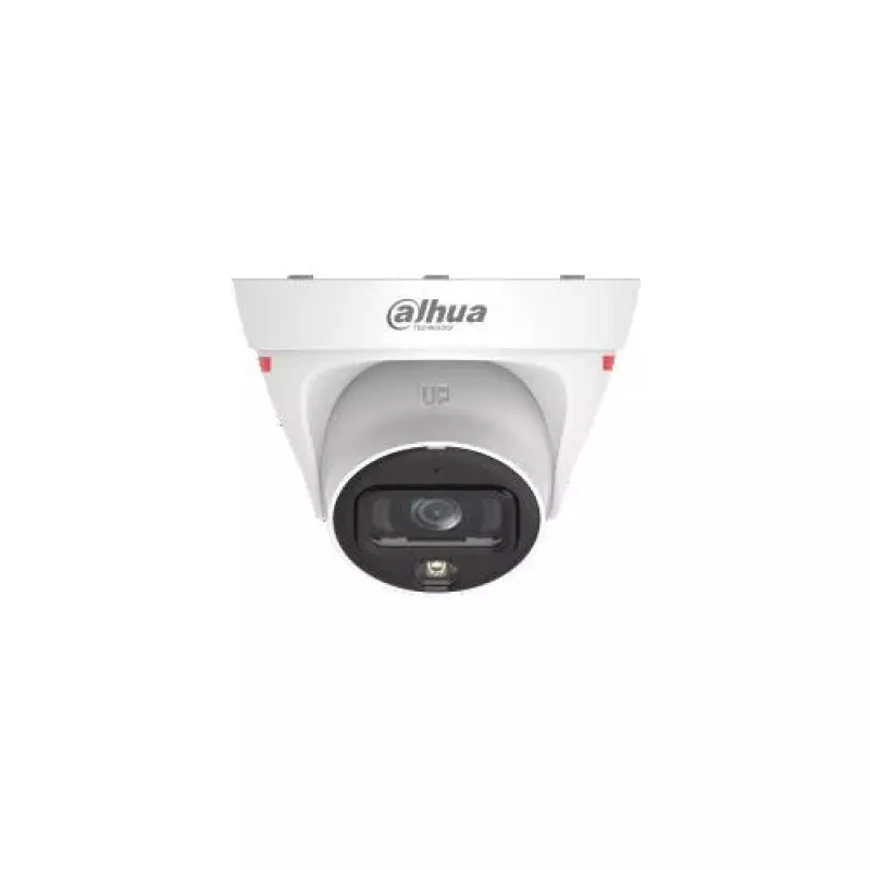 Câmara de rede turret Dahua IPC-HDW1439T1-A-LED-0280B-PRO 4MP Full-Colour Warm LED com microfone incorporado, distância focal fixa de 2,8mm, IP67, PoE