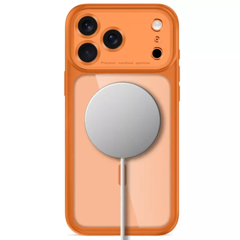 Capa transparente MagSafe MagPeak TECH-PROTECT para iPhone 17 Pro / 18 Pro - Cosmic Orange