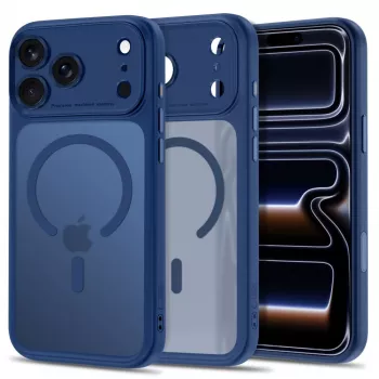 Capa MagSafe MagPeak TECH-PROTECT para iPhone 17 Pro / 18 Pro - azul-escuro mate
