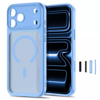 Capa MagSafe MagPeak TECH-PROTECT para Apple iPhone 17 Pro / 18 Pro, azul-claro mate