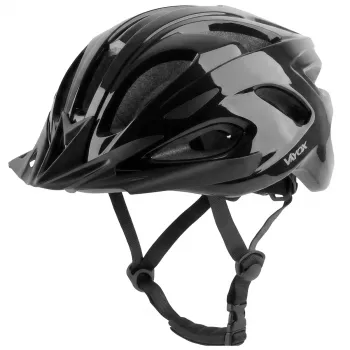 Capacete de bicicleta Vayox Speed LED, preto brilhante, tamanho L (58-61 cm)