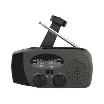 Rádio de expedição TRACER EXPLORER PRO com painel solar, manivela, banda meteorológica NOAA, AM/FM, lanterna LED e powerbank USB