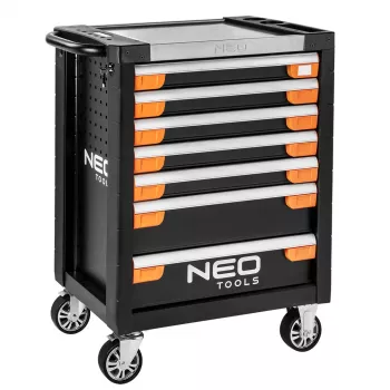 NEO TOOLS Armário de ferramentas com 7 gavetas PRO 84-220 | Capacidade 280 kg, gavetas com rolamentos de esferas, vermelho/preto