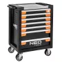 NEO TOOLS Armário de ferramentas com 7 gavetas PRO 84-220 | Capacidade 280 kg, gavetas com rolamentos de esferas, vermelho/preto