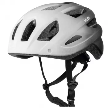 Vayox Capacete de bicicleta Active com luz LED, branco-preto, tamanho M (54-58 cm)