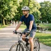 Vayox Capacete de bicicleta Active com luz LED, branco-preto, tamanho M (54-58 cm)