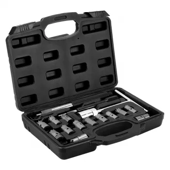 NEO TOOLS 11-885 Cortador de limpeza de sede de injetores - conjunto de 17 peças