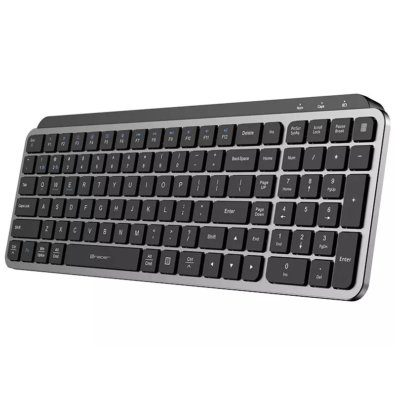 TRACER STONE RF 2.4G+BT Teclado sem fios, QWERTY US International, preto