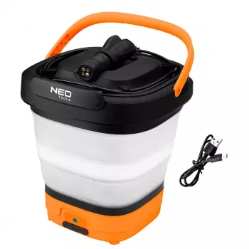 NEO TOOLS Limpador de alta pressão a bateria 12V 5 bar com balde dobrável e carregamento USB-C