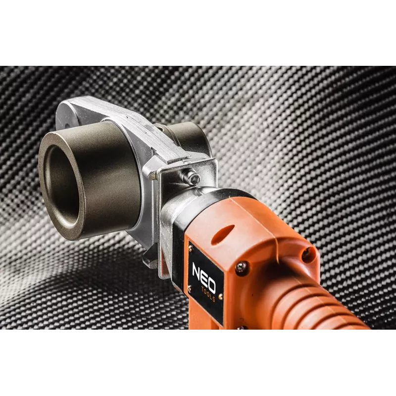 NEO TOOLS Máquina de soldar tubos de plástico 900W com 6 tamanhos de matrizes (20-63mm) para tubos PPR, PE, PB, temperatura regulável 0-300°C, matrizes PTFE antiaderentes, com mala metálica