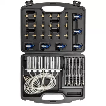 NEO TOOLS TOP-11-263 Conjunto de teste de fugas de injetores Common Rail para motores diesel, conjunto de diagnóstico de 6 cilindros com adaptadores e mala
