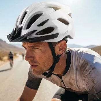 Vayox Speed Capacete de bicicleta LED branco brilhante tamanho M