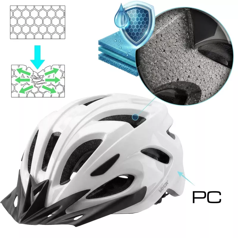 Vayox Speed Capacete de bicicleta LED branco brilhante tamanho M