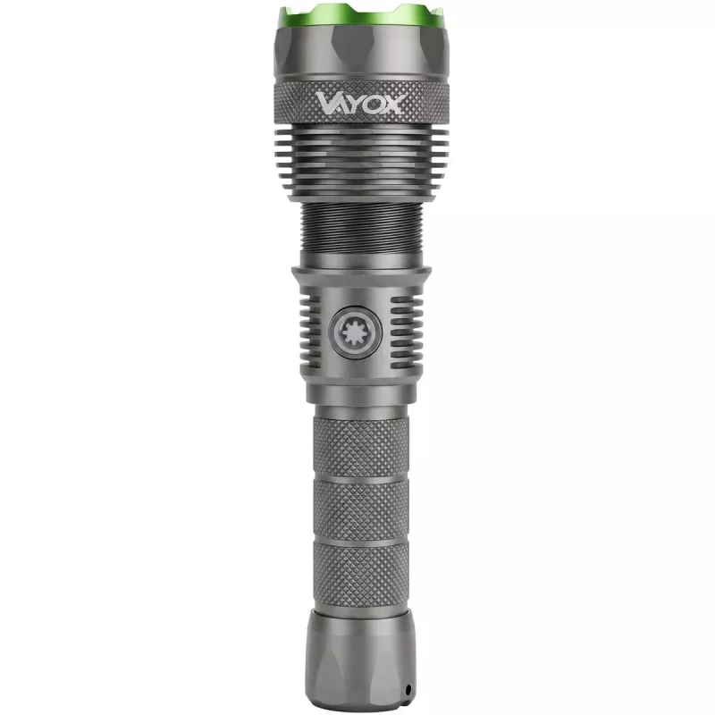 Vayox VA0462 Lanterna tática recarregável USB-C de 5000 lúmenes com LED CREE XHP70.2, powerbank e zoom telescópico