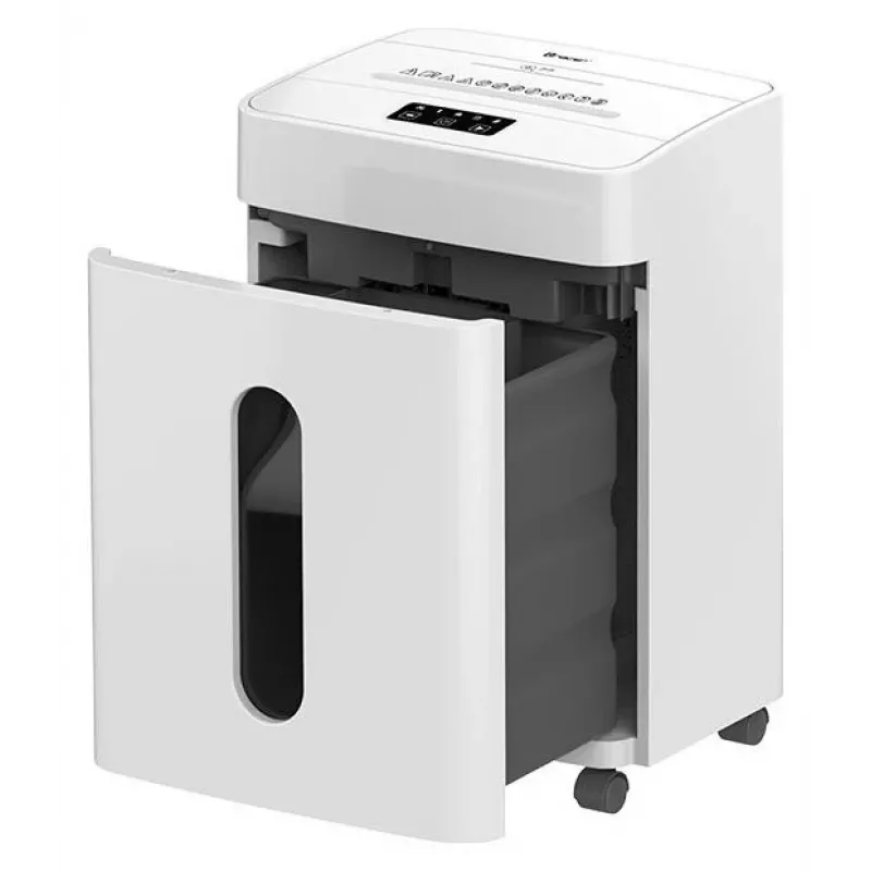 Tracer SilentBlade Destruidora de papel branca com corte em partículas, 10 folhas, P-4, 21 L