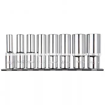 NEO TOOLS Chaves de caixa longas 1/2 Vielzahn, conjunto de 8