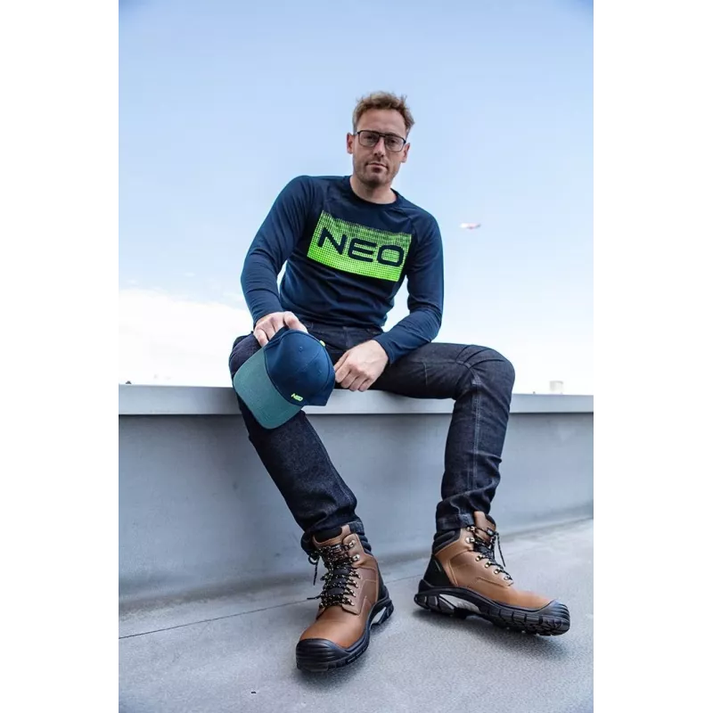 NEO TOOLS calças de trabalho DENIM 5 bolsos, tamanho M, azul, corte regular, costuras reforçadas, EN ISO 13688