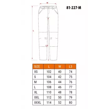 NEO Tools 81-227-M calças de trabalho de proteção com reforço de joelhos Oxford, cinzento/laranja, tamanho M