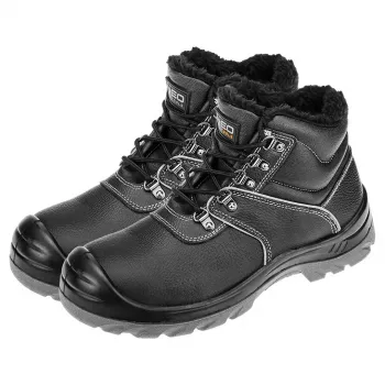 NEO TOOLS Botas de trabalho com proteção do tornozelo acolchoadas S3 SRC, biqueira de aço e palmilha antiperfuração, tamanho 46