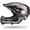 Rockbros TT-32SBTG-M Capacete de bicicleta para crianças com proteção de queixo amovível, tamanho M, cinzento