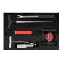 NEO TOOLS TOP-11-819 Conjunto de remoção de para-brisas de 7 peças com fio quadrado de 22 m, pegas de fio, enfiador, furador, ferramenta de acabamento, pega de fio, mala de plástico