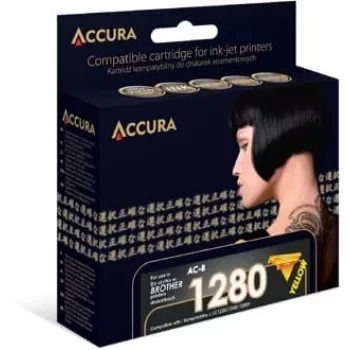 Accura Cartucho de tinta amarelo compatível para Brother LC1280XLY/LC1240Y/LC1220Y (alto rendimento, 1200 páginas)