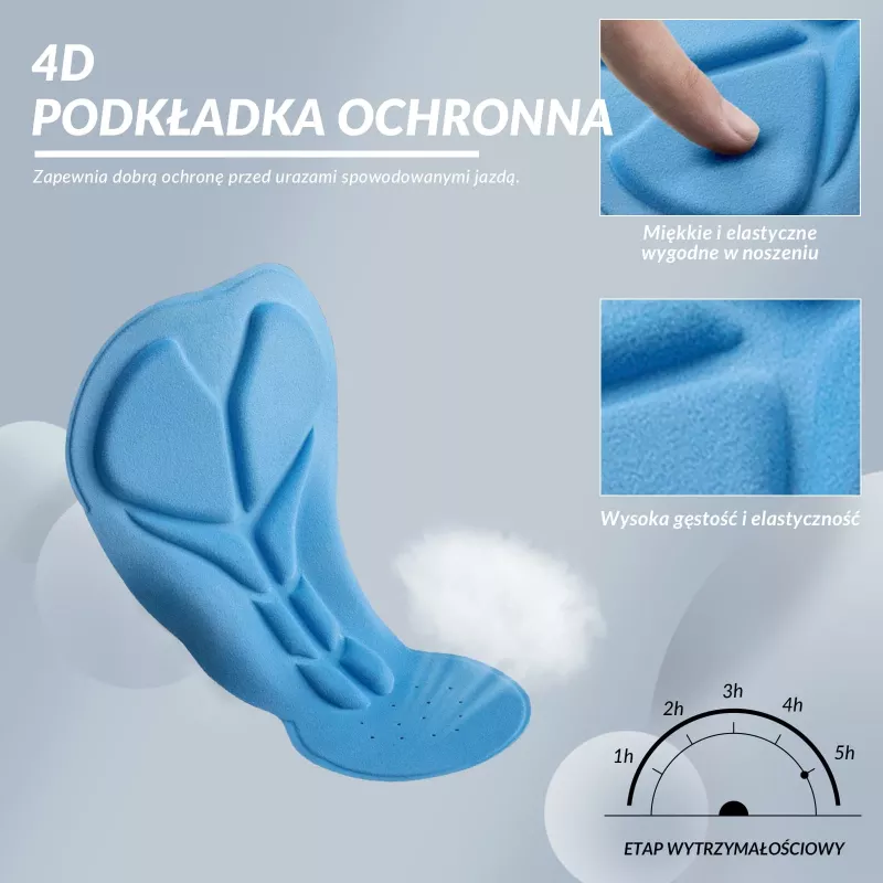 Calções de ciclismo respiráveis ROCKBROS RK2004L com almofada de gel 3D, tamanho L, pretos