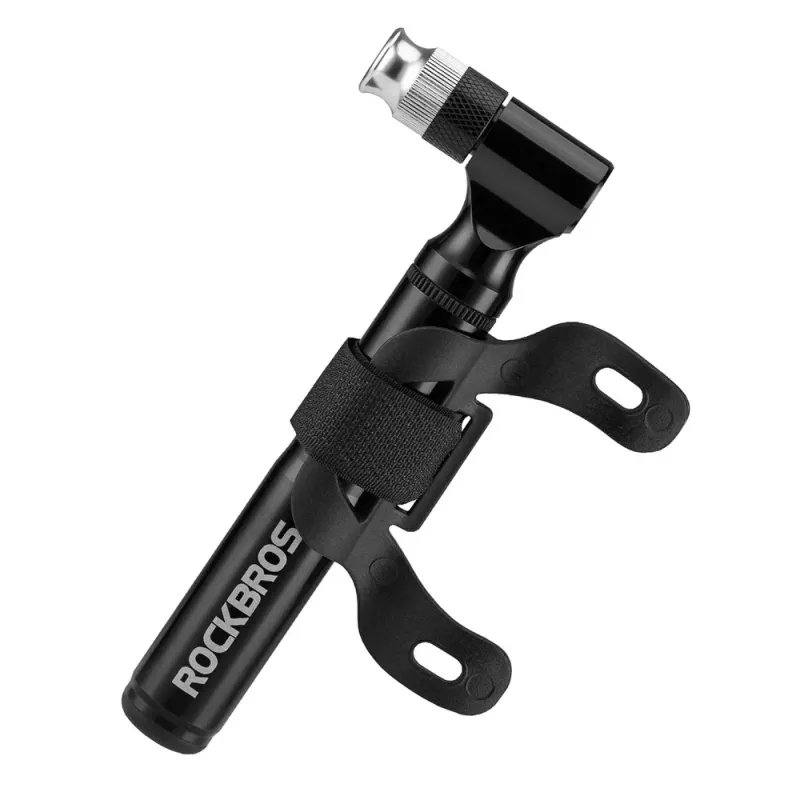 ROCKBROS JG-PB-11 Kit de reparação para bicicleta com minibomba de 120-PSI, multiferramenta 16-em-1, remendos sem cola, desmonta-pneus, bolsa de armazenamento - preto